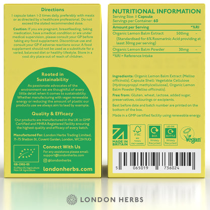 Organic Lemon Balm Extract