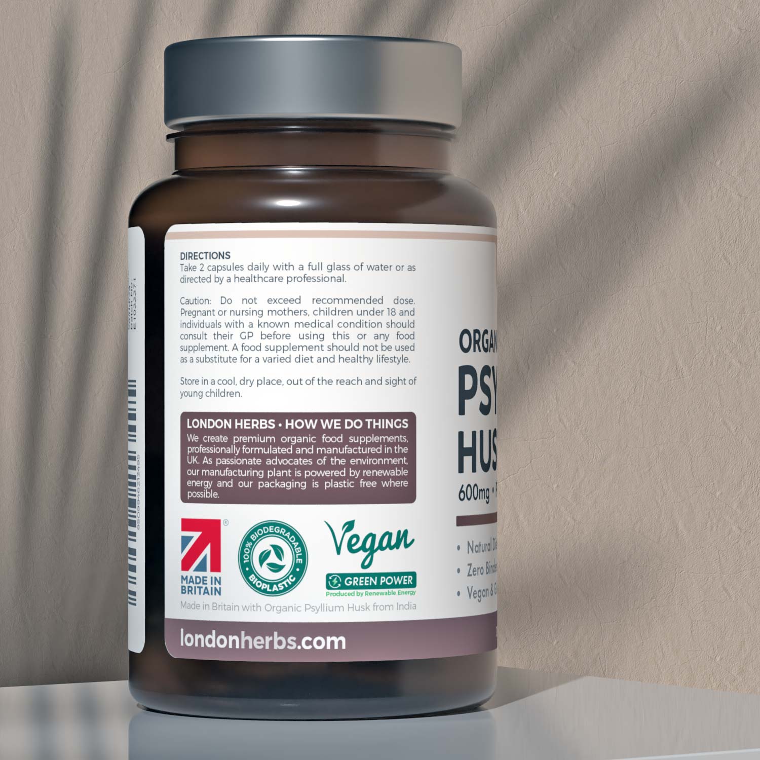 Organic Psyllium Husk Fibre London Herbs®