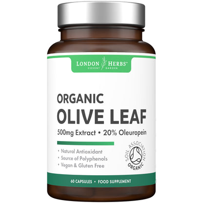 Front of London Herbs organic Olive Leaf Extract bottle